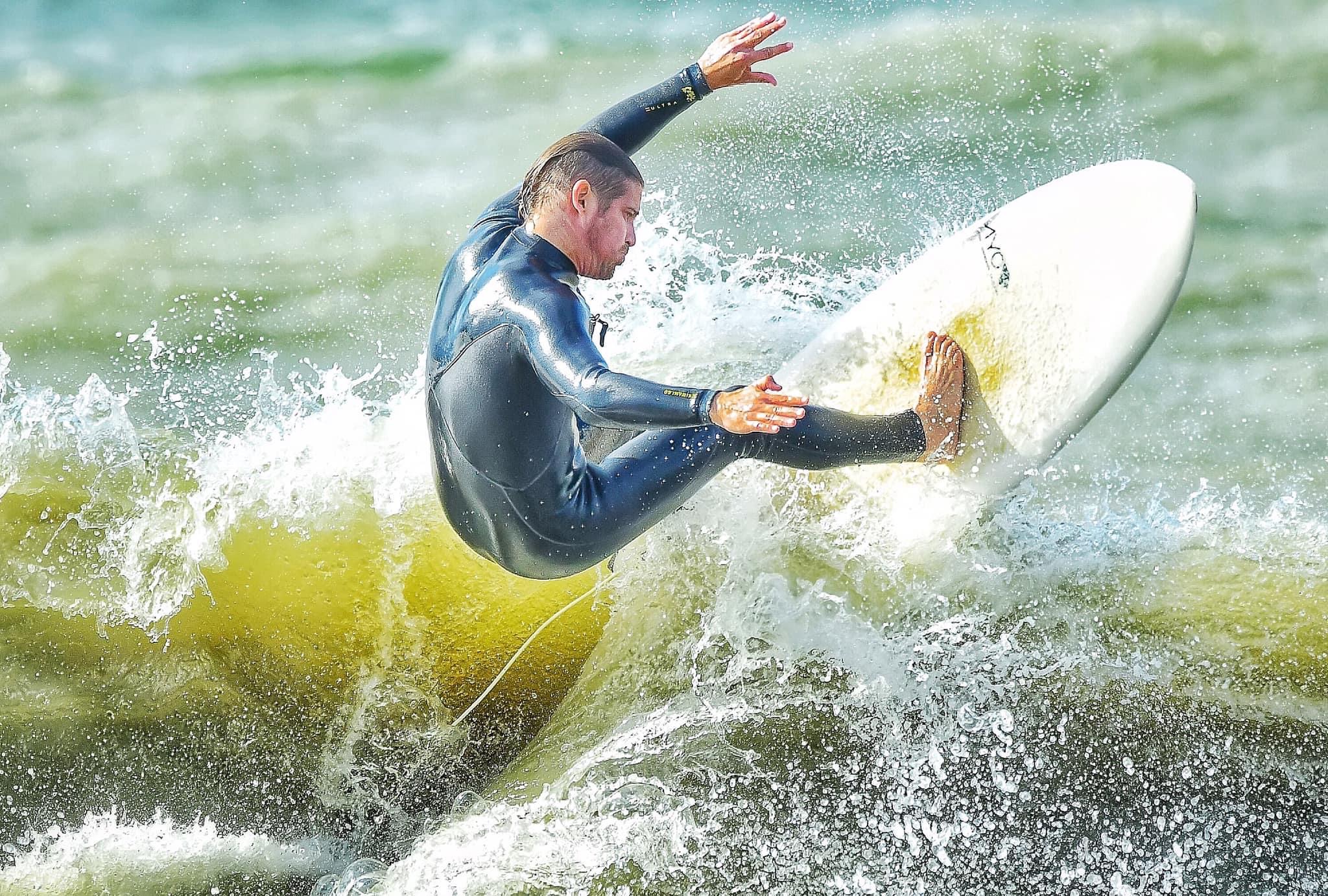Braden Bacha Surfing the Great LakesLake Erie, Penn
